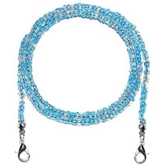 Urban Outfitters Accessories - NWT Colorful Blue & Clear Beaded Face Mask Lanyard